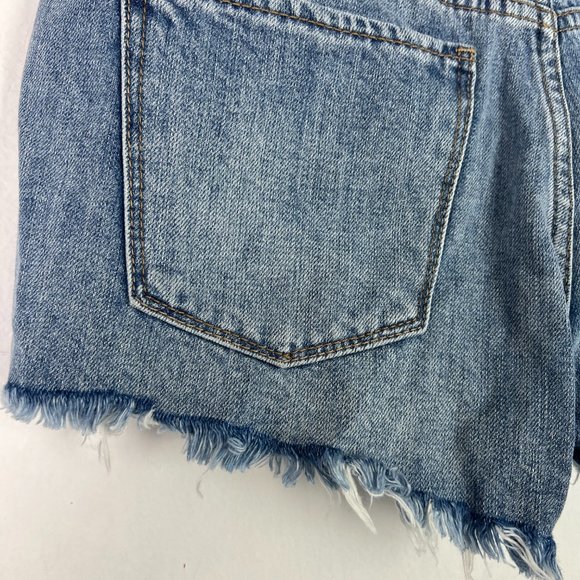 NWT Lucky Brand The Cut Off Shorts Frayed Denim Medium Wash Size 4 27 NEW - Picture 9 of 11